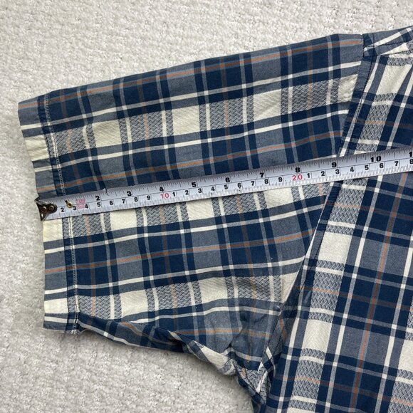 Levi's Shirt Men's L Blue Plaid Short Sleeve Snap Western Cowboy Outdoor Casual - Picture 12 of 16